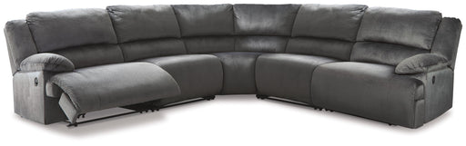 Ashley Clonmel - Charcoal - 5-Piece Reclining Sectional With Zero Wall Recliners