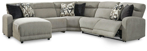 Ashley Colleyville - Stone - 5-Piece Power Reclining Sectional With Laf Press Back Power Chaise