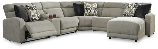 Ashley Colleyville - Stone - 6-Piece Power Reclining Sectional With Raf Press Back Power Chaise