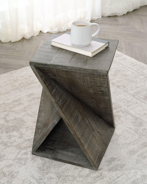Ashley Zalemont Accent Table - Distressed Gray