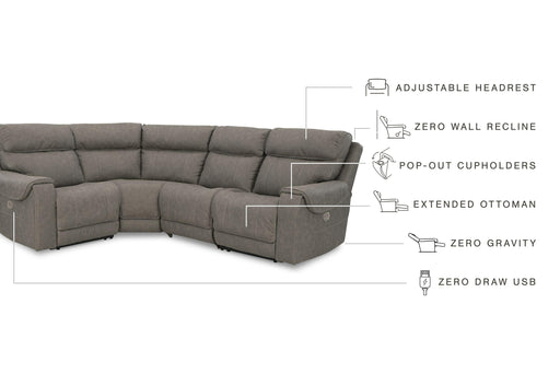 Ashley Starbot - Fossil - 4-Piece Power Reclining Sectional
