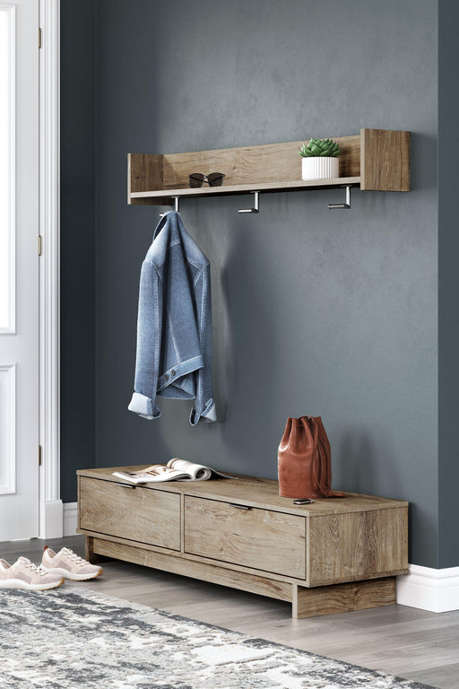 Ashley Oliah - Natural - Bench With Coat Rack