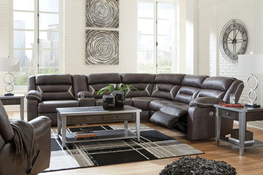 Ashley Kincord - Midnight - 5 Pc. - Left Arm Facing Power Sofa With Console 4 Pc Sectional, Rocker Recliner