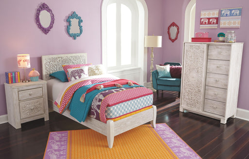 Ashley Paxberry - White Wash - Twin Panel Bed