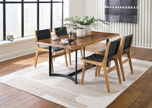Ashley Fortmaine - Brown / Black - 5 Pc. - Dining Table, 4 Side Chairs