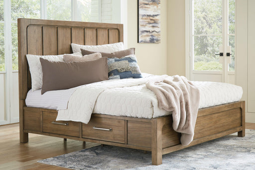 Ashley Cabalynn - Light Brown - California King Panel Bed With Storage