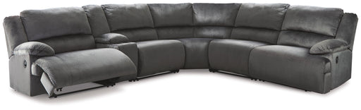 Ashley Clonmel - Charcoal - 6-Piece Reclining Sectional With Zero Wall Recliners