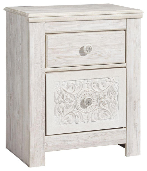 Ashley Paxberry Two Drawer Night Stand - Whitewash