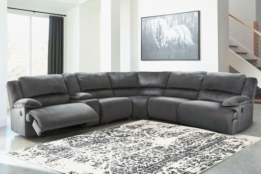 Ashley Clonmel - Charcoal - 6-Piece Reclining Sectional With Zero Wall Recliners