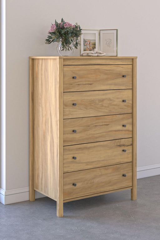 Ashley Bermacy Five Drawer Chest - Light Brown