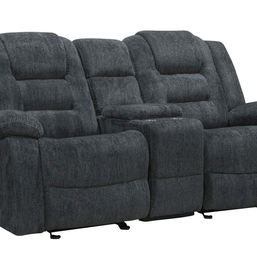 Parker House Bolton - Glider Reclining Console Loveseat - Misty Storm