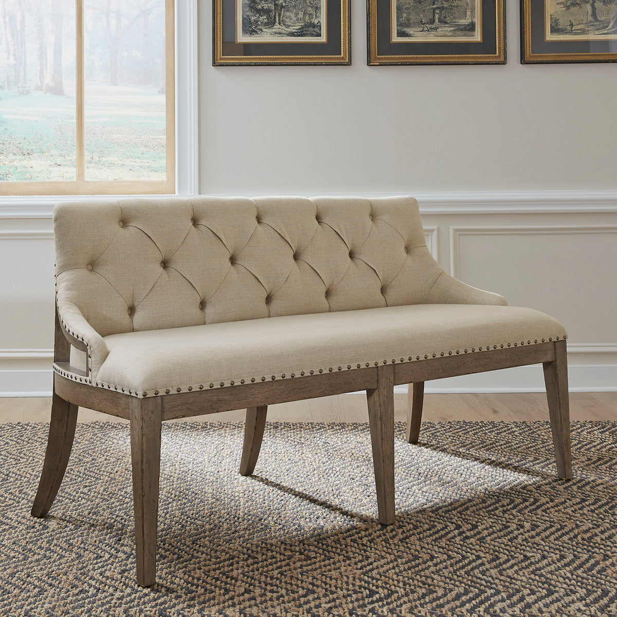 Upholstered dining online settee