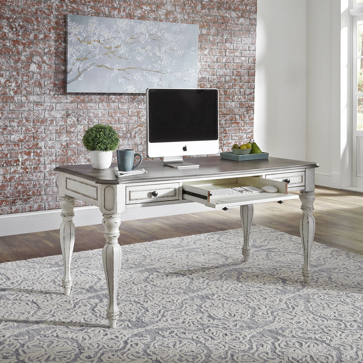 Liberty Magnolia Manor Accent Vanity Desk in Antique White