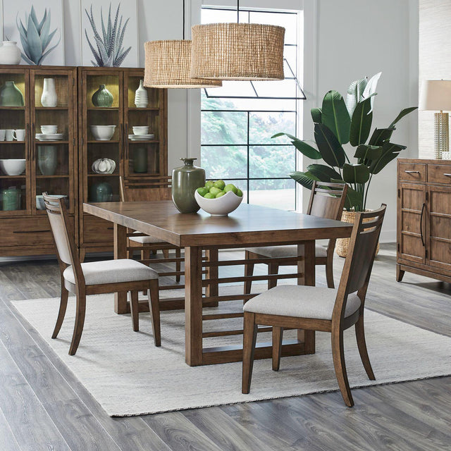 Liberty Furniture Shaker Lakes - Optional 5 Piece Double Pedestal Table Set - Harvest Brown