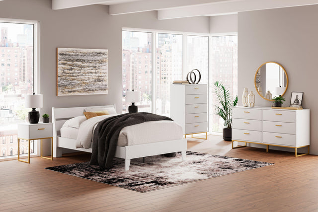 Ashley Socalle - Two-tone - 6 Pc. - Dresser, Chest, Full Panel Platform Bed, 2 Nightstands