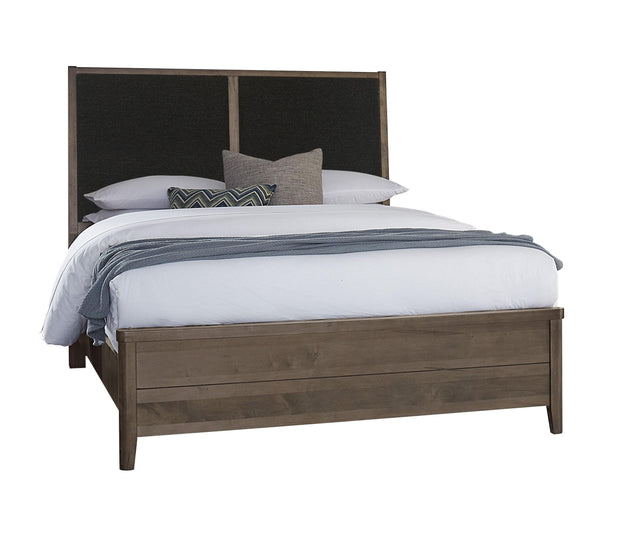 Vaughan-Bassett Woodbridge - Queen Upholstered Bed With Black Fabric - Dark Cashmere