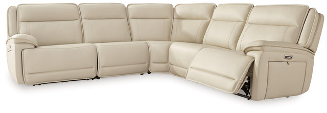 Ashley Double Deal - Almond - 5-Piece Power Reclining Sectional