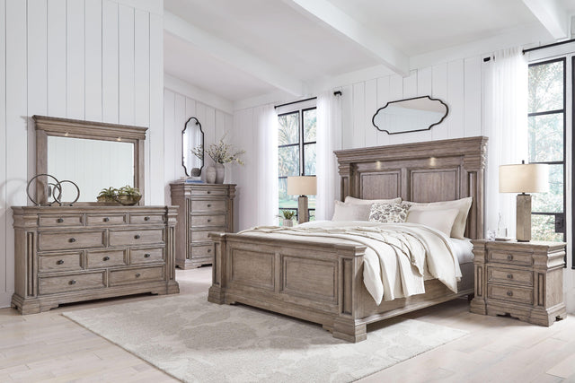 Ashley Blairhurst - Light Grayish Brown - 6 Pc. - Dresser, Mirror, Chest, California King Panel Bed