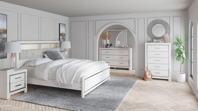 Ashley Altyra - White - 5 Pc. - Dresser, Mirror, King Panel Bookcase Bed