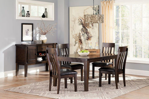 Ashley Haddigan - Dark Brown - 6 Pc. - Extension Table, 4 Side Chairs, Server