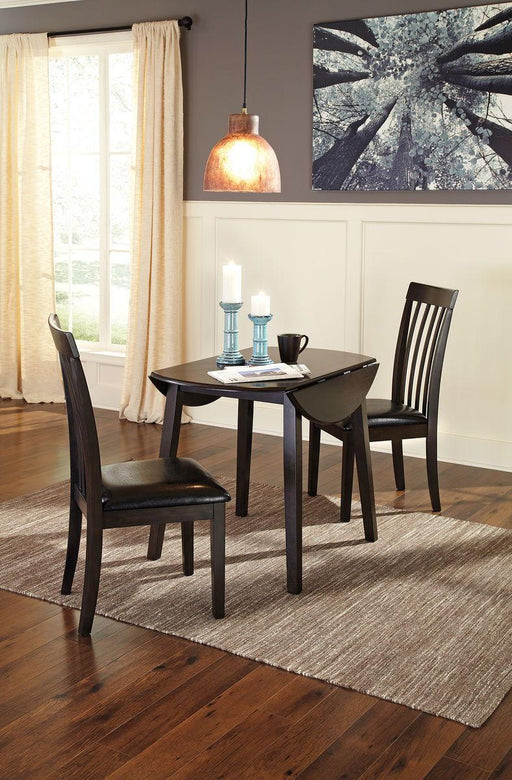 Ashley Hammis - Dark Brown - 3 Pc. - Drop Leaf Table, 2 Upholstered Side Chairs