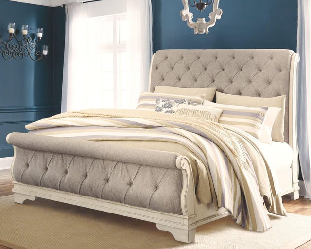 Ashley Realyn - Two-tone - California King Upholstered Sleigh Bed