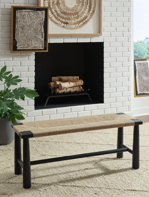Ashley Acerman Accent Bench - Black/Natural