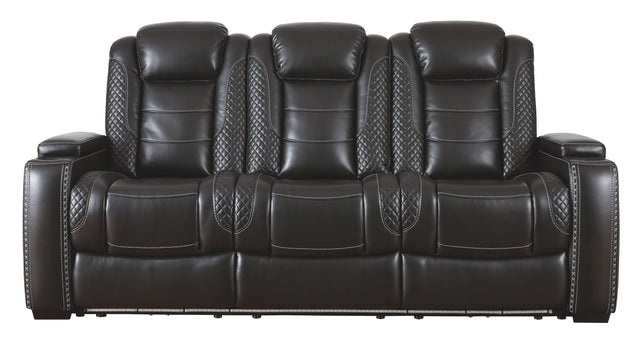 Ashley Party Time PWR REC Sofa with ADJ Headrest - Midnight