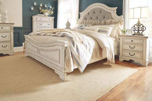 Ashley Realyn - Two-tone - 8 Pc. - Dresser, Mirror, Chest, Queen Upholstered Panel Bed, 2 Nightstands