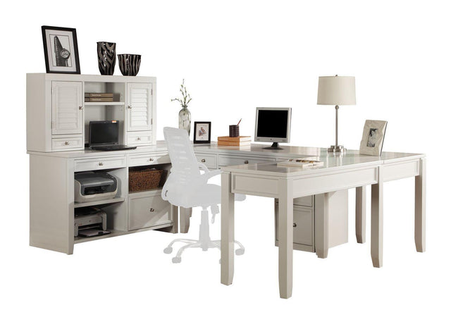 Parker House Boca - U Shape Desk With Credenza File And Hutch - Cottage White