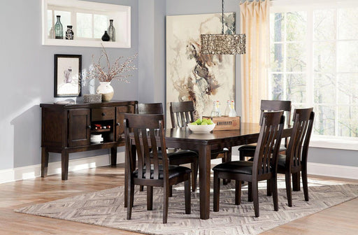 Ashley Haddigan - Dark Brown - 8 Pc. - Extension Table, 6 Side Chairs, Server