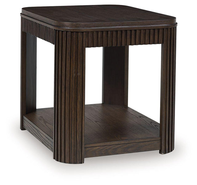 Ashley Carlibrie Rectangular End Table - Warm Brown