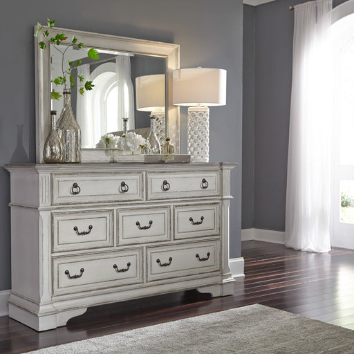 Liberty Furniture Abbey Park - 4 Piece Bedroom Set (Queen Panel Bed, Dresser & Mirror, Chest) - White