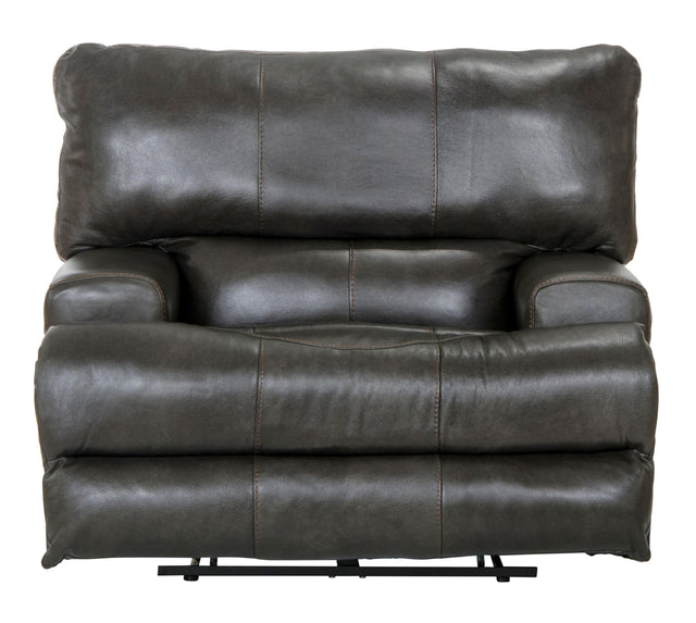 Catnapper Wembley - Italian Leather Match Lay Flat Recliner - Steel