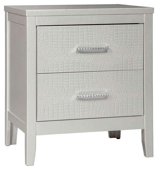 Ashley Olivet Two Drawer Night Stand - Silver