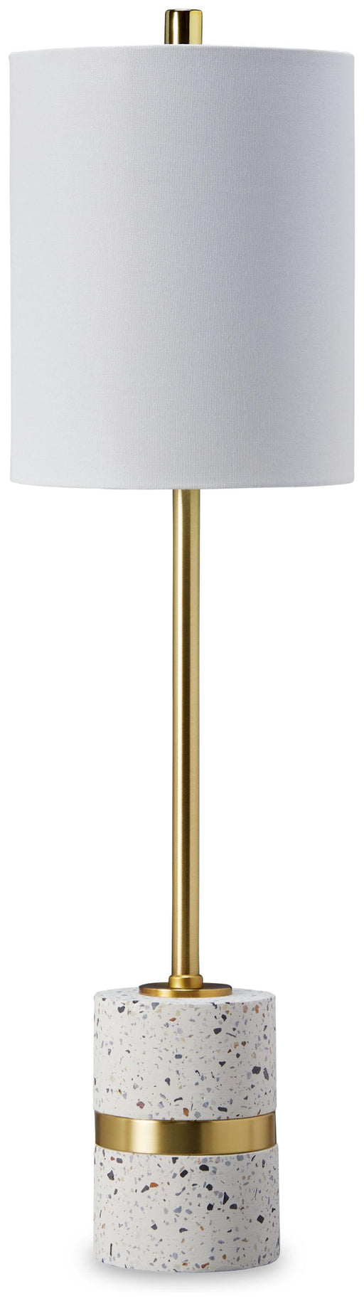 Ashley Maywick Metal Table Lamp (1/CN) - White/Brass Finish