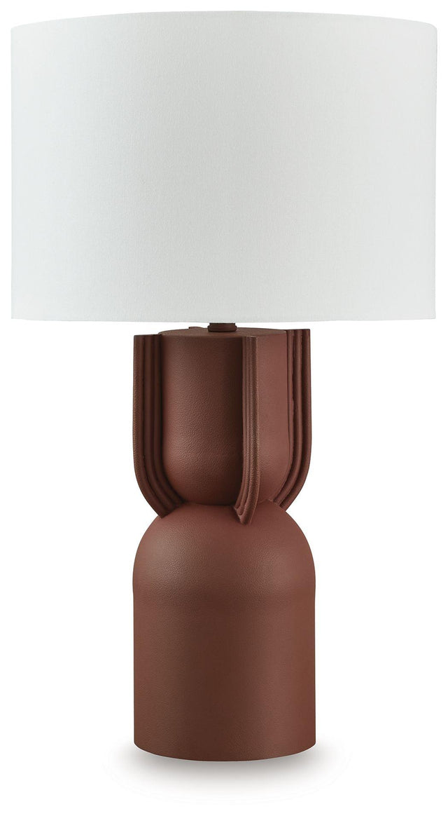 Ashley Rowandale Metal Table Lamp (1/CN) - Brick Red