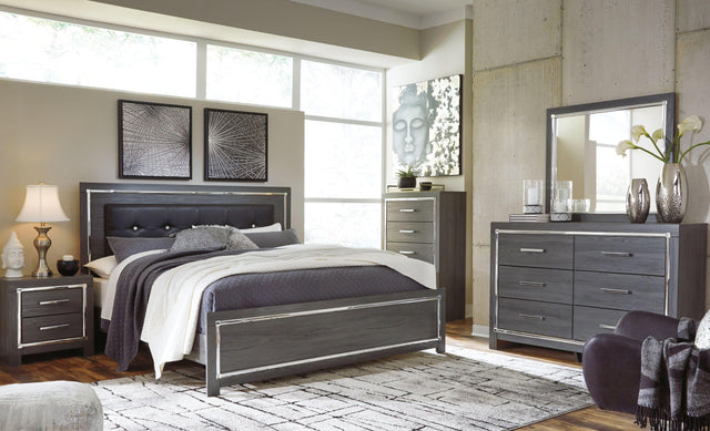 Ashley Lodanna - Gray - 8 Pc. - Dresser, Mirror, Chest, King Panel Bed, 2 Nightstands