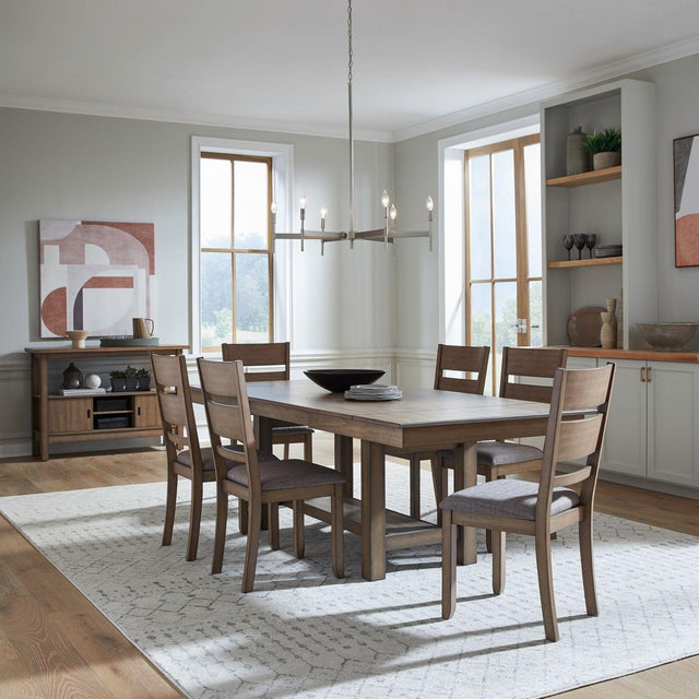 Liberty Furniture Brook Bay - Optional 7 Piece Trestle Table Set - Brown