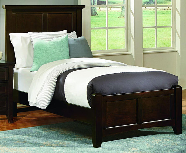 Vaughan-Bassett Bonanza - Twin Mansion Bed With Storage Footboard - Merlot