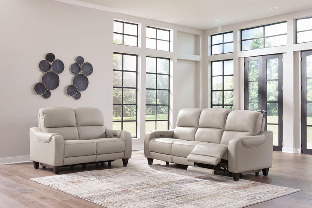 Ashley Mercomatic - Gray - 2 Pc. - Power Reclining Sofa, Power Reclining Loveseat