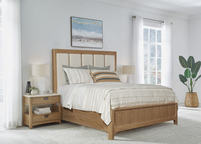 Parker House Escape - Bedroom King Panel Bed With 2 Nightstands - Glazed Natural Oak