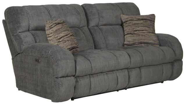 Catnapper Ashland - Power Lay Flat Reclining Sofa - Granite