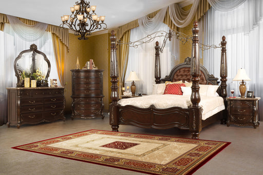 New Classic Furniture Palazzo Marina - 6/0 California King Canopy Bed - Walnut