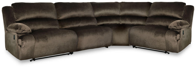 Ashley Clonmel - Chocolate - 4-Piece Reclining Sectional