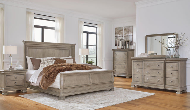 Ashley Lexorne - Gray - 4 Pc. - Dresser, Mirror, King Sleigh Bed