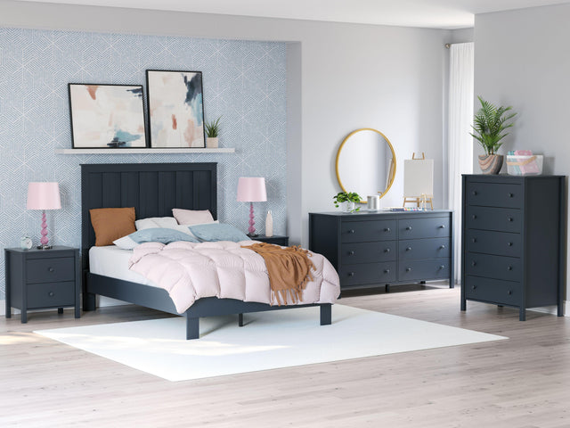 Ashley Simmenfort - Navy Blue - 3 Pc. - Dresser, Full Platform Bed