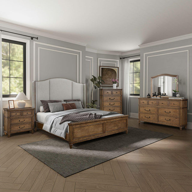 Liberty Furniture Harrison Heights - 5 Piece Bedroom Set (King Shelter Bed, Dresser & Mirror, Chest, Night Stand) - Sienna