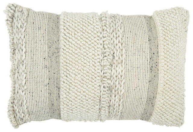 Ashley Standon Pillow (4/CS) - Gray/White