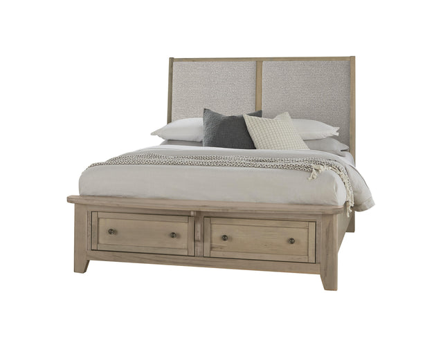 Vaughan-Bassett Woodbridge - Queen Storage Upholstered Bed With Grey Fabric - Shadow Grey